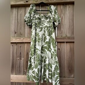 Abercrombie and Fitch Green and White Emerson Dress NWOT XL